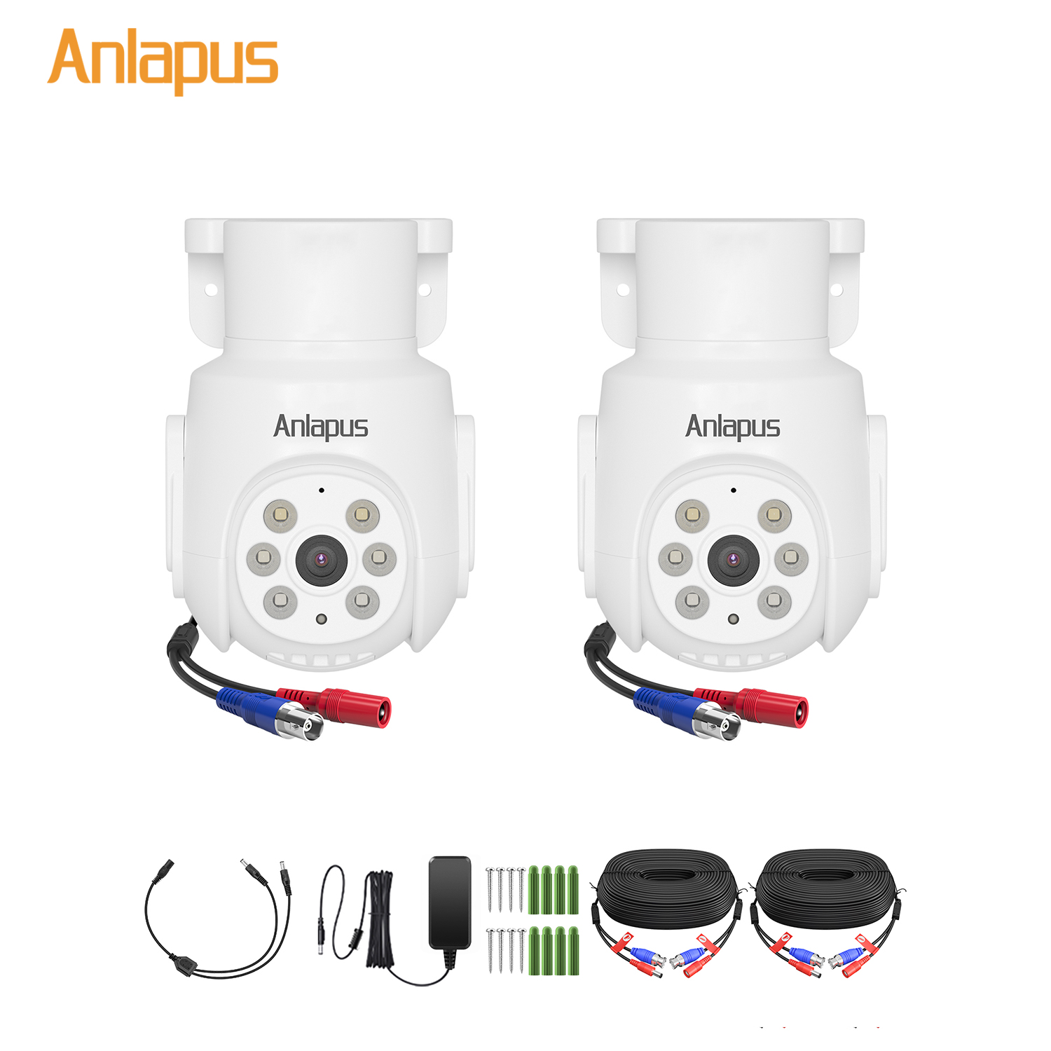 Home Security And Camera System - Anlapus 5MP パンチルト有線セキュリティカメラ 2 パック/4 パック