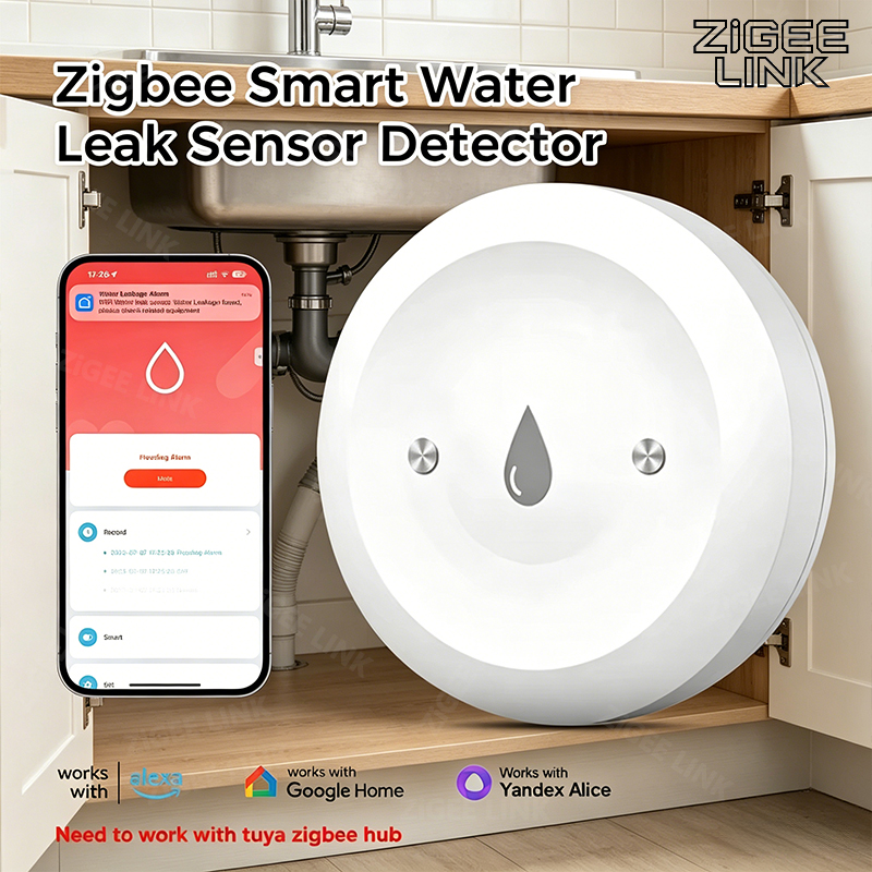 Home Security And Monitoring - Zigbee3.0 スマート水漏れセンサー スマートライフアプリ リモート監視 洪水警報 オーバーフローセキュリティ