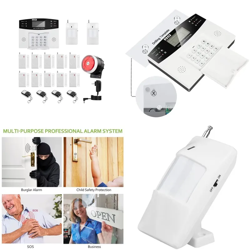 Home Security Usa - 住宅盗難警報キット自動ダイヤル 120dB サイレンリモコンインテリジェントスマートホーム警報システム GSM ワイヤレスセキュリティシステム
