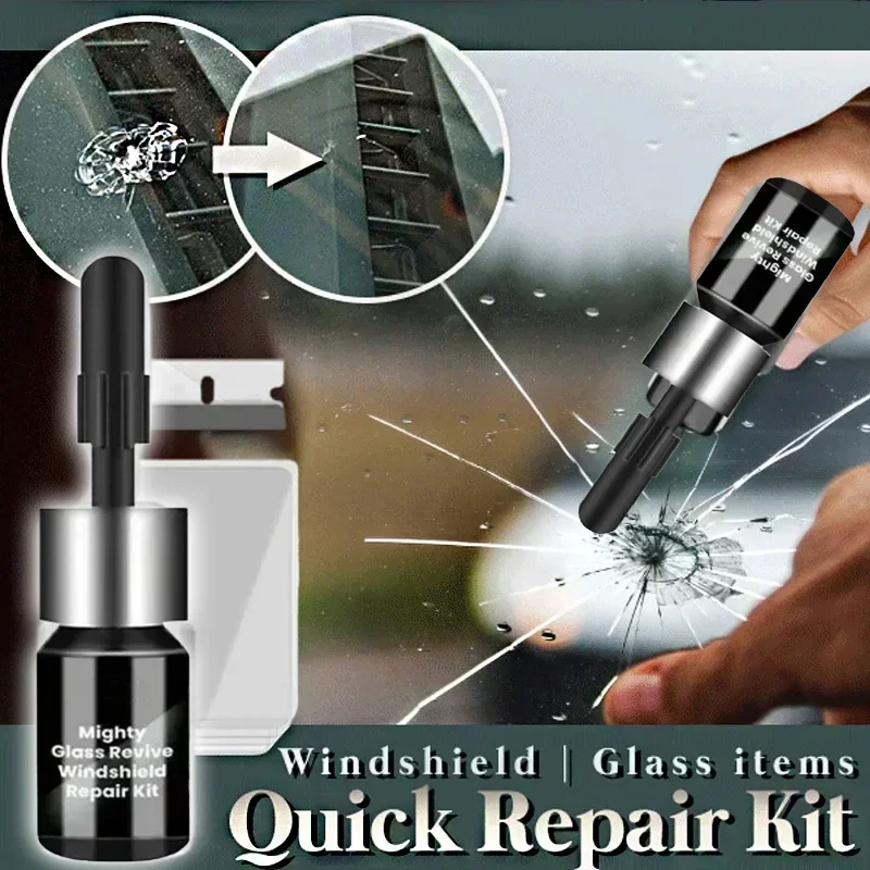 Glass Break Detector - 自動車用窓ガラス修理ツール1セット 車のフロントガラス/ウィンドスクリーンガラス修理用樹脂キット 窓のひび割れ補修メンテナンス