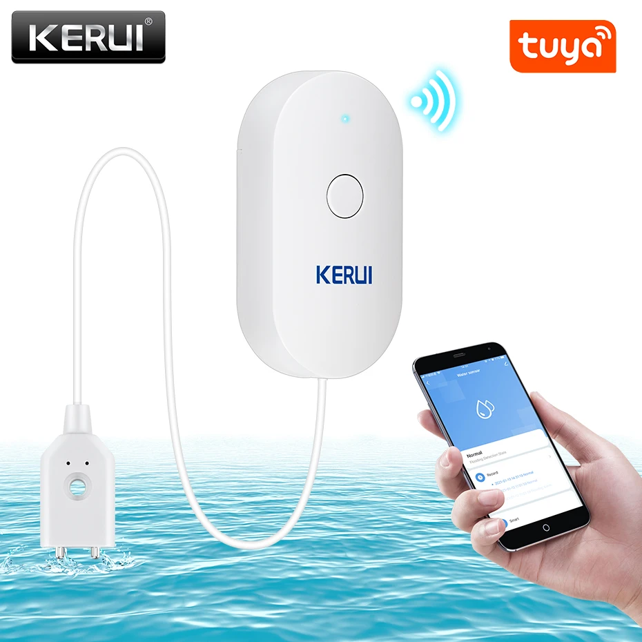 Home Security And Monitoring - KERUI WiFi 水センサースマートホームキッチン水漏れ検出器 Tuya APP 漏水監視電話通知セキュリティアラーム