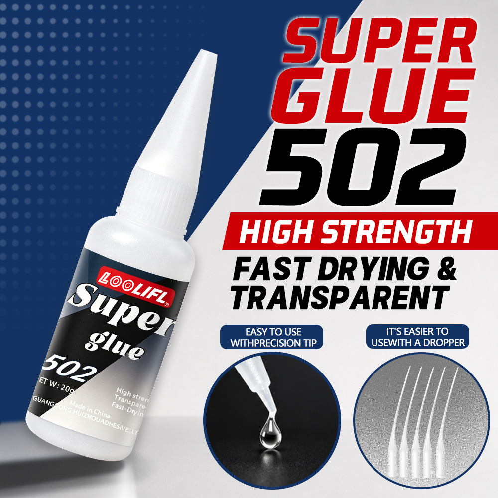 Glass Break Detector - Loolifl-502-20Ml インスタント透明シアノアクリレート中粘度接着剤、食品に安全なCa接着剤、靴修理、革、陶器、プラスチック、ガラス、金属、水槽、ゴム、陶芸品、模型工芸品用