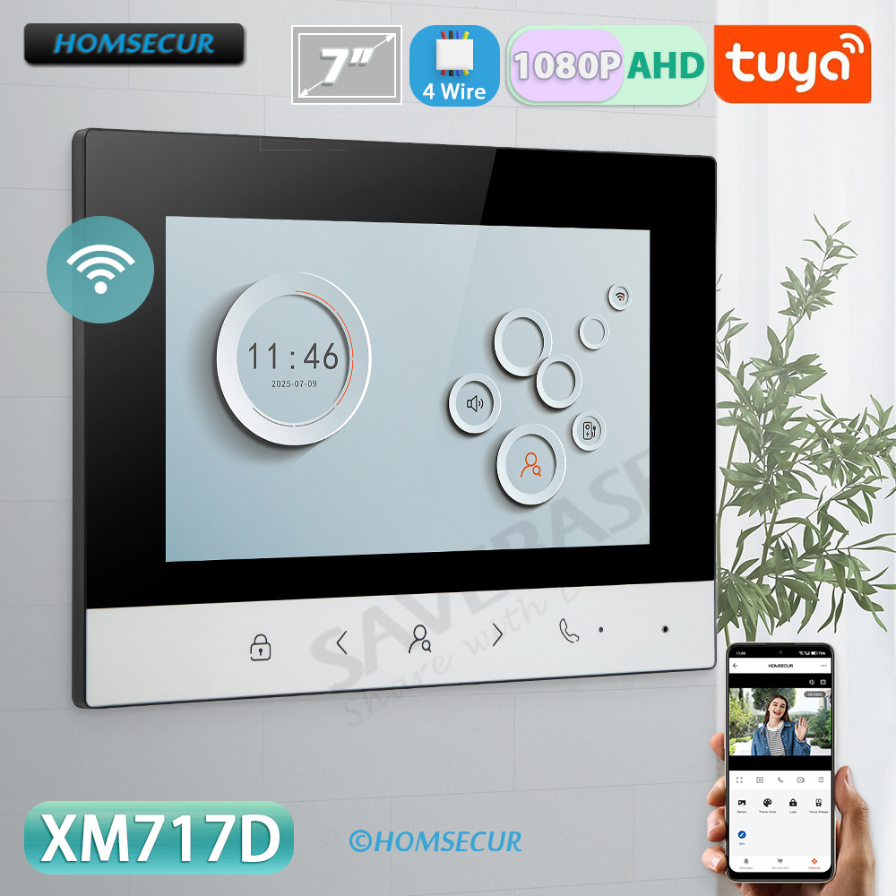 Home Security And Monitoring - TuyaスマートWIFI屋内モニター 7インチ/10インチLCDスクリーン 4線式HD 1080Pハンズフリービデオドアホンインターホン ドアベル ホームセキュリティ