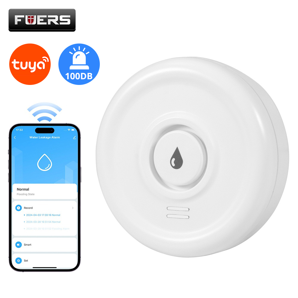 Home Security System - スマート漏水検知器,水位センサー,家庭用警報システム,Tuya,セキュリティ,燃料