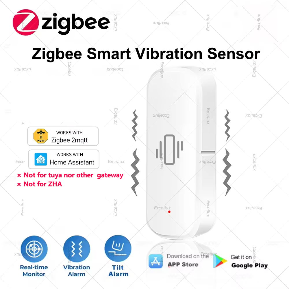 Home Security And Monitoring - Zigbee スマート振動センサーホームセキュリティ保護リアルタイムモニター衝撃警報センサーホームアシスタント Zigbee2MQTT と連携