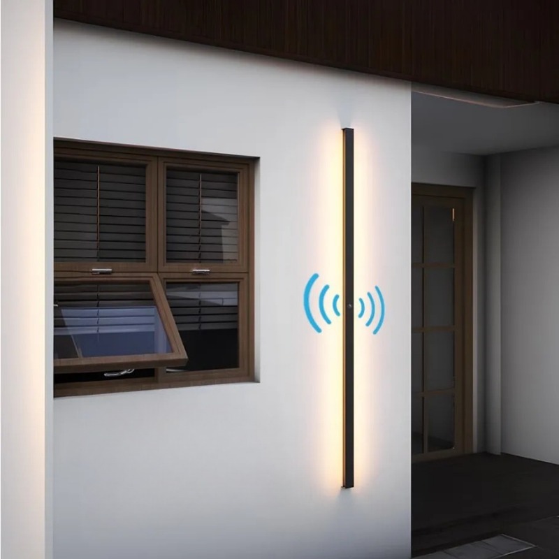 Home Security Yard Sign - モーションセンシングLEDガーデンライト屋外IP65ロングウォールランプガーデンポーチスコンスライト110V 220V 55-200CM 2/1個