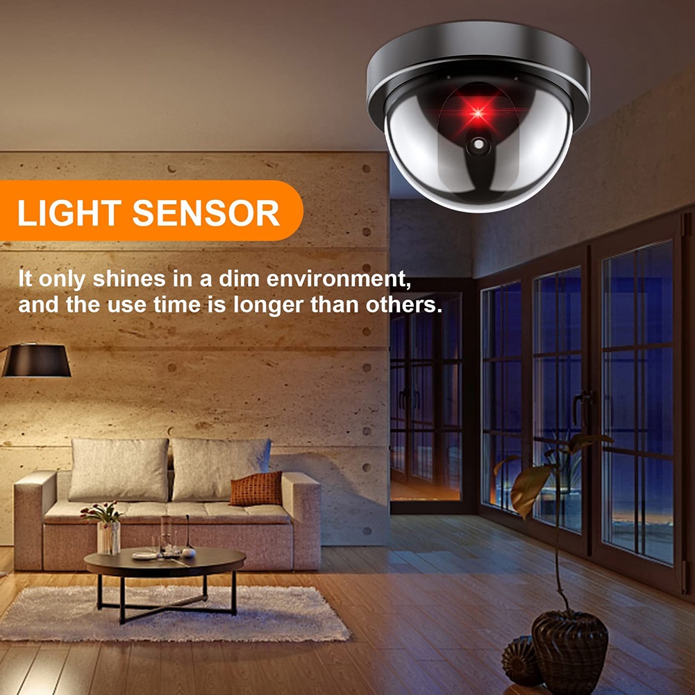 Home Security And Camera System - A55T ダミーセキュリティカメラ、赤色 LED ライト付き偽カメラ、家庭用屋外用リアルなワイヤレス監視システム 4 パック