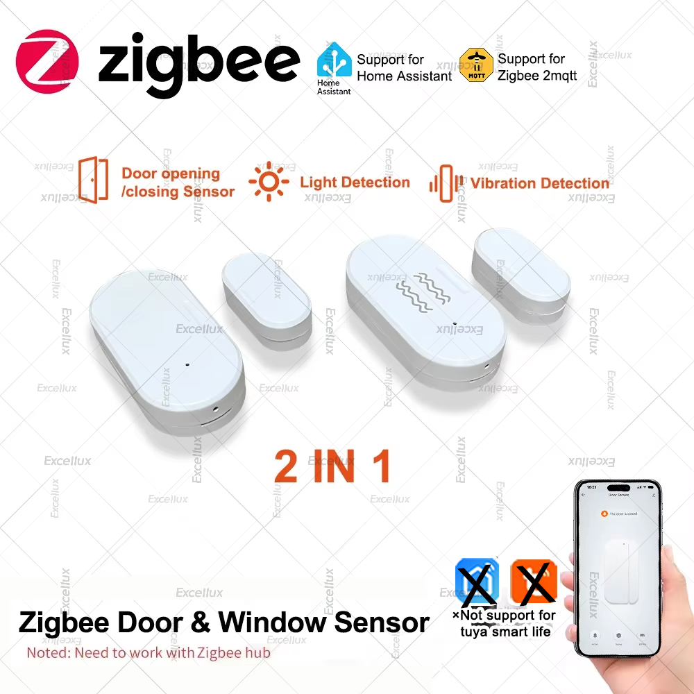 Zigbee 3.0 ドア窓センサー輝度/振動センサースマー - Home Security For Doors のレビューと価格