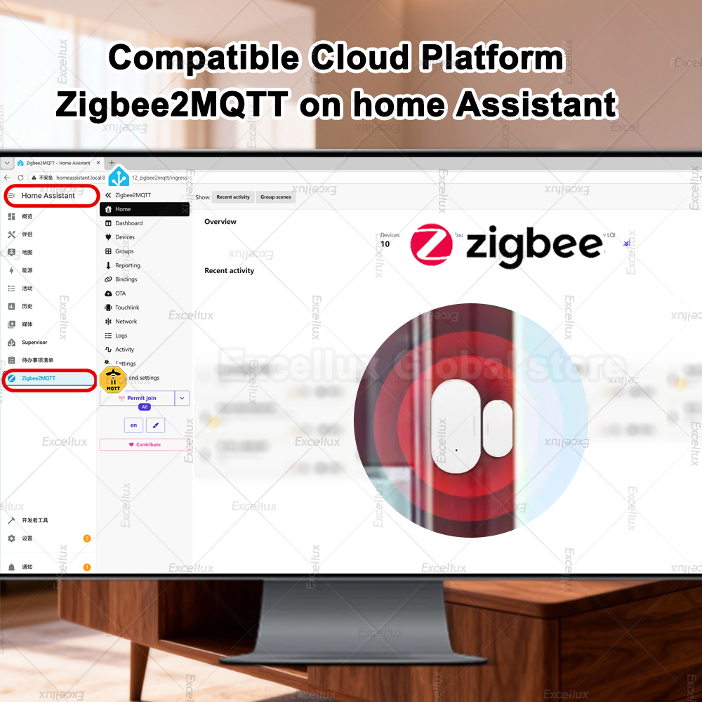 Zigbee 3.0 ドア窓センサー輝度/振動センサースマー - Home Security For Doors のレビューと価格