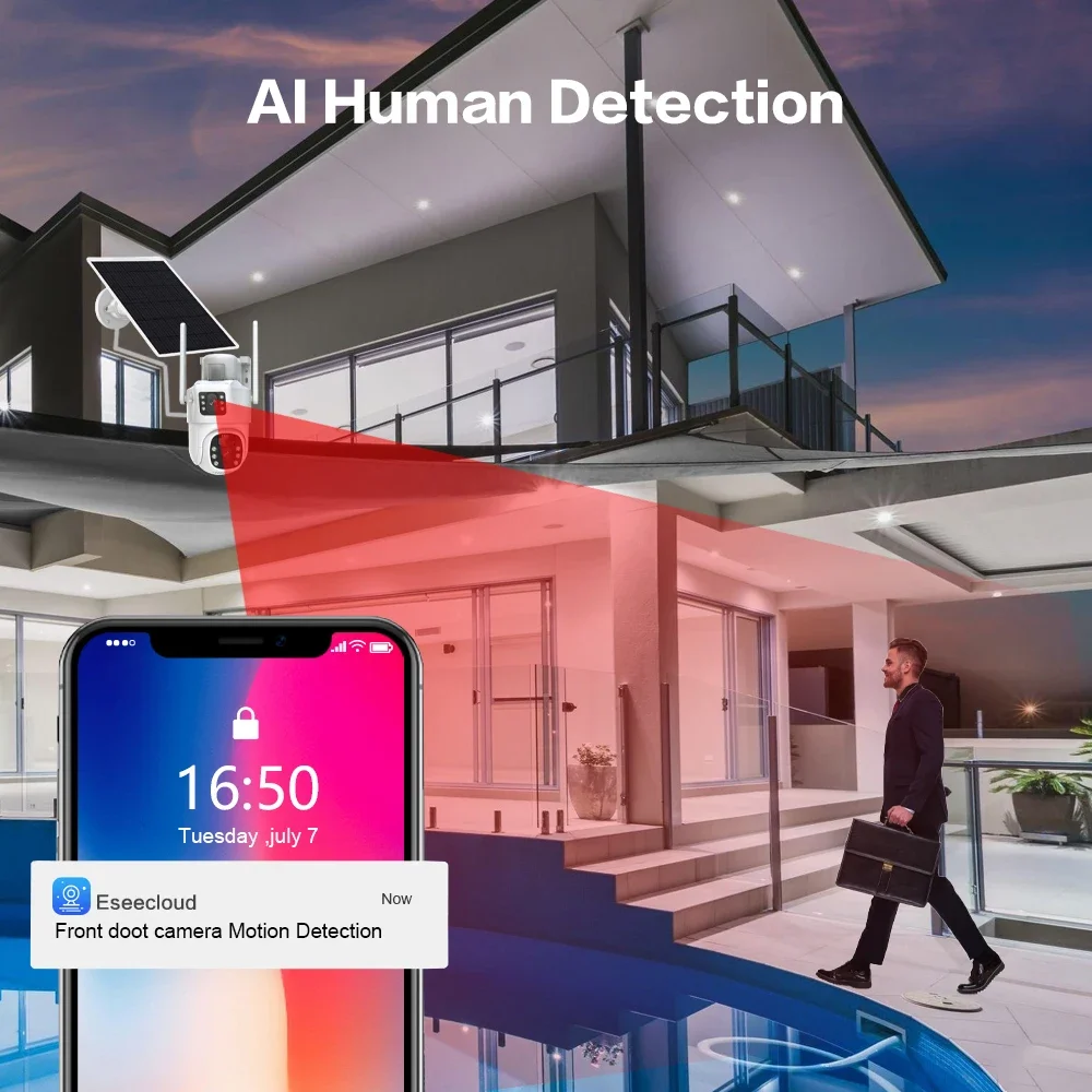 ソーラーcctvカメラシステム,デュアルレンズ,nvrキット - Home Security And Monitoring のレビューと価格