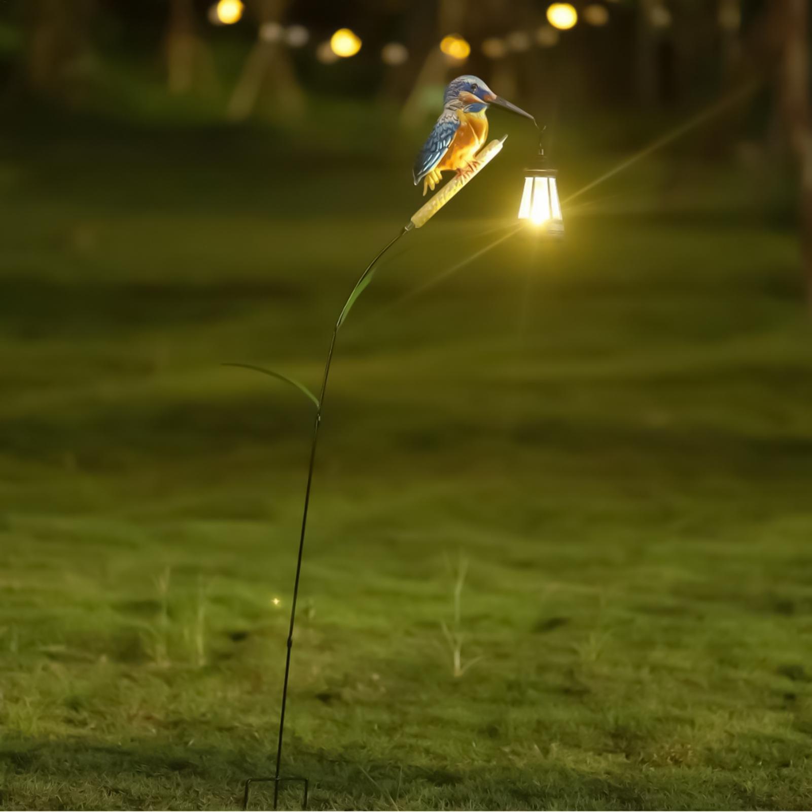 ソーラーパワーキングフィッシャーライトガーデンスタチュー防水 - Home Security Yard Sign のレビューと価格