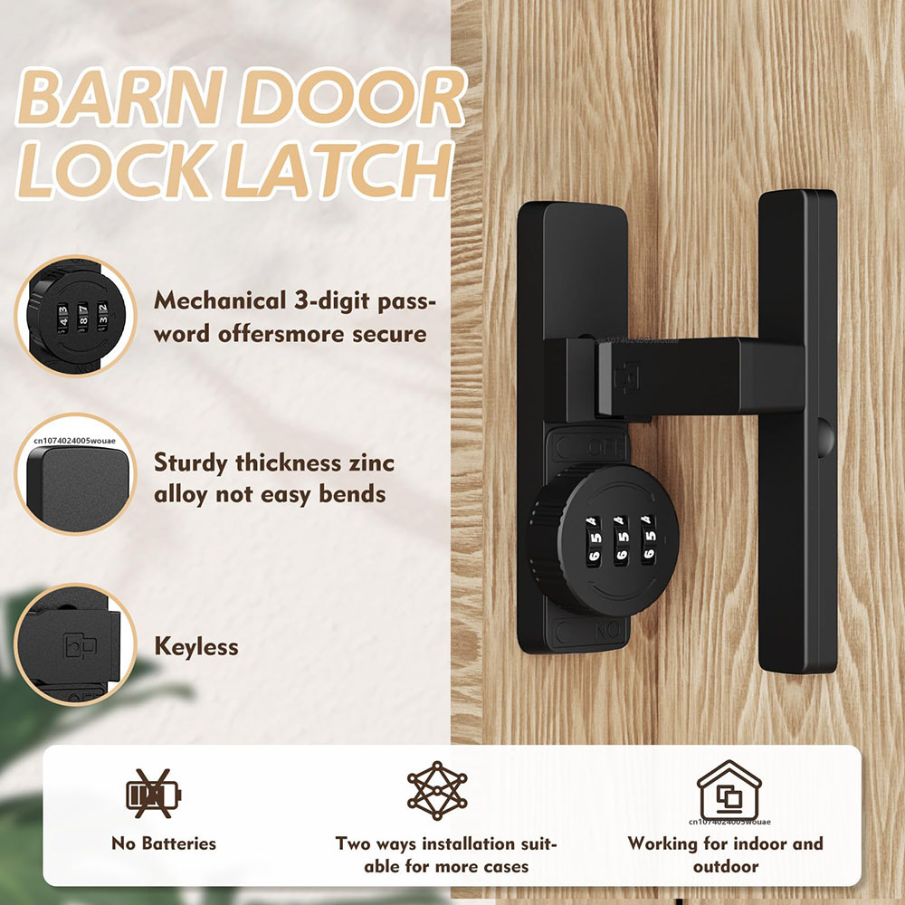 セキュリティ納屋ドアロック 3桁コンビネーションロック ホー - Home Security For Doors のレビューと価格