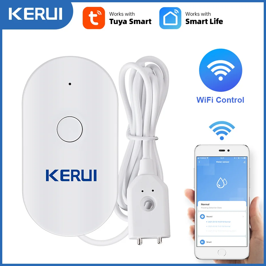 KERUI WiFi 水センサースマートホームキッチン水漏れ - Home Security And Monitoring のレビューと価格