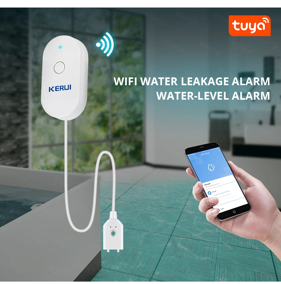 KERUI WiFi 水センサースマートホームキッチン水漏れ - Home Security And Monitoring のレビューと価格