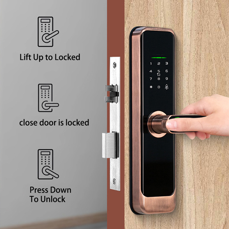 デジタルスマートドアロックパスコード付き木製小型電子ミニ指紋 - Home Security For Doors のレビューと価格