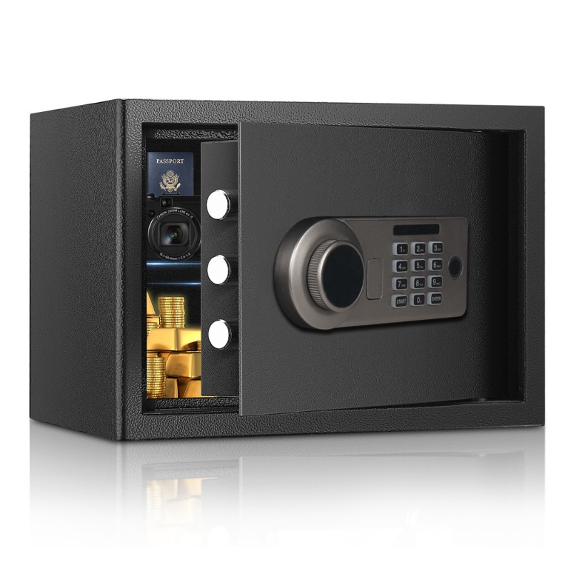 電子パスワード金庫 25cm ミニホーム隠し壁キャビネット金 - Home Security Safe のレビューと価格