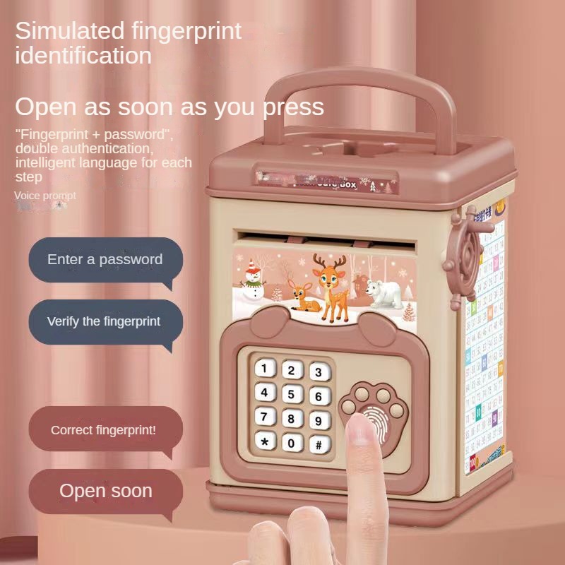 指紋付き貯金箱 貯金箱 電子ATM貯蓄ボックス コイン用 現 - Home Security Safe のレビューと価格