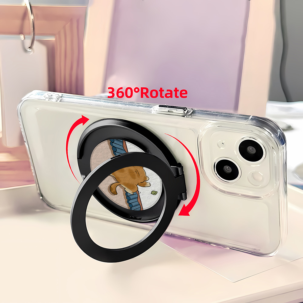 漫画猫フィンガーグリップユニバーサル携帯電話スタンド360度 - Home Security Usa のレビューと価格