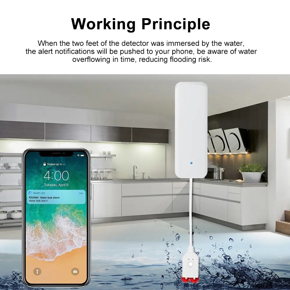 Tuya-漏水センサー,水,オーバーフローレベル,セキュリテ - Home Security System のレビューと価格