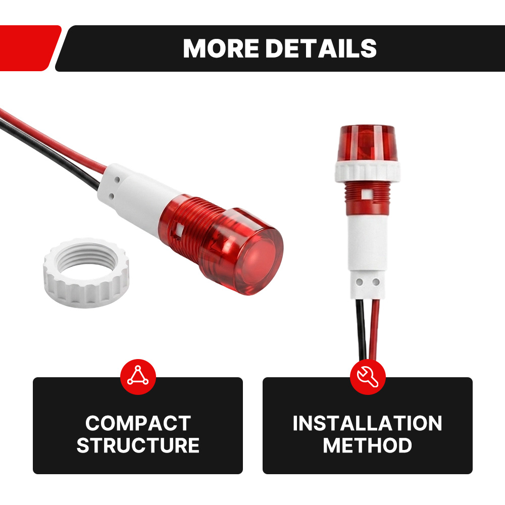 FILN 3個入り 10mmネジ式LEDインジケーターライト - Home Security Companies Near Me のレビューと価格