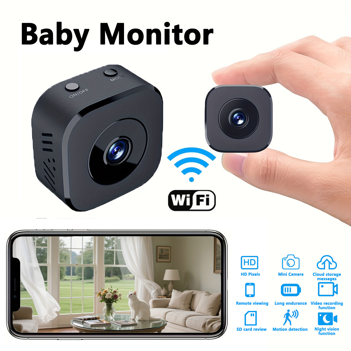 1080P HD ミニ WiFi カメラ屋内安全セキュリティ - Home Security And Monitoring のレビューと価格