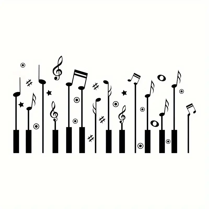 クリエイティブなウォールステッカー,音楽ノート,ピアノ柄,寝 - Home Security Yard Sign のレビューと価格