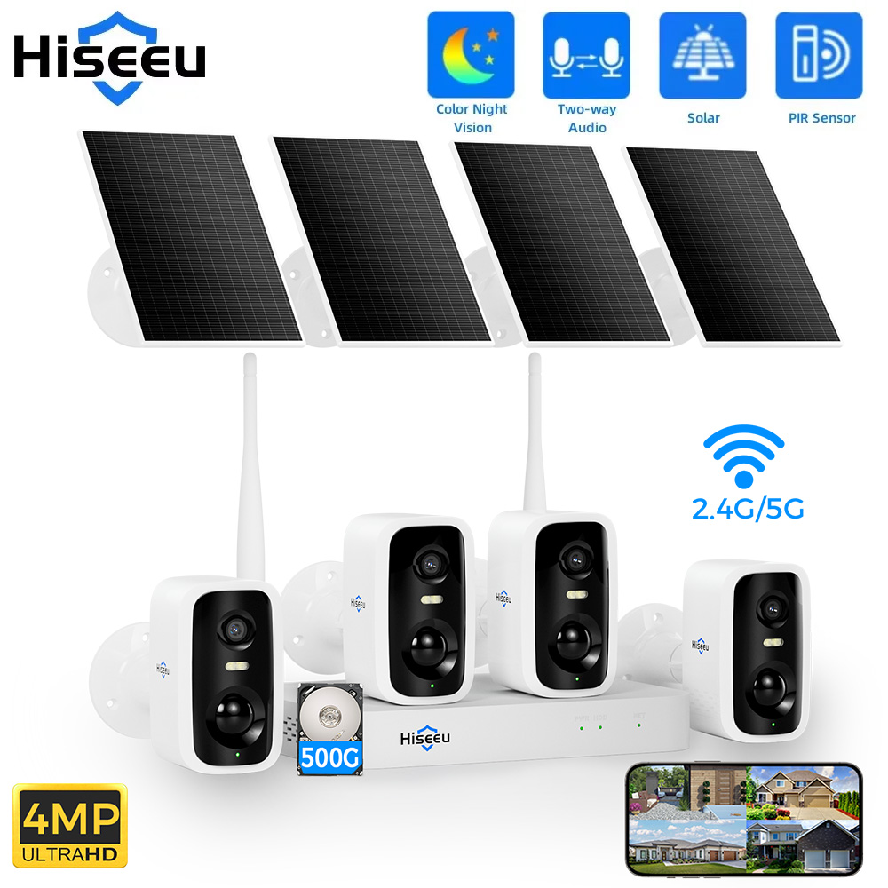 Hiseeu 10CH NVR 4MP WiFiソーラーIP - Home Security And Monitoring のレビューと価格