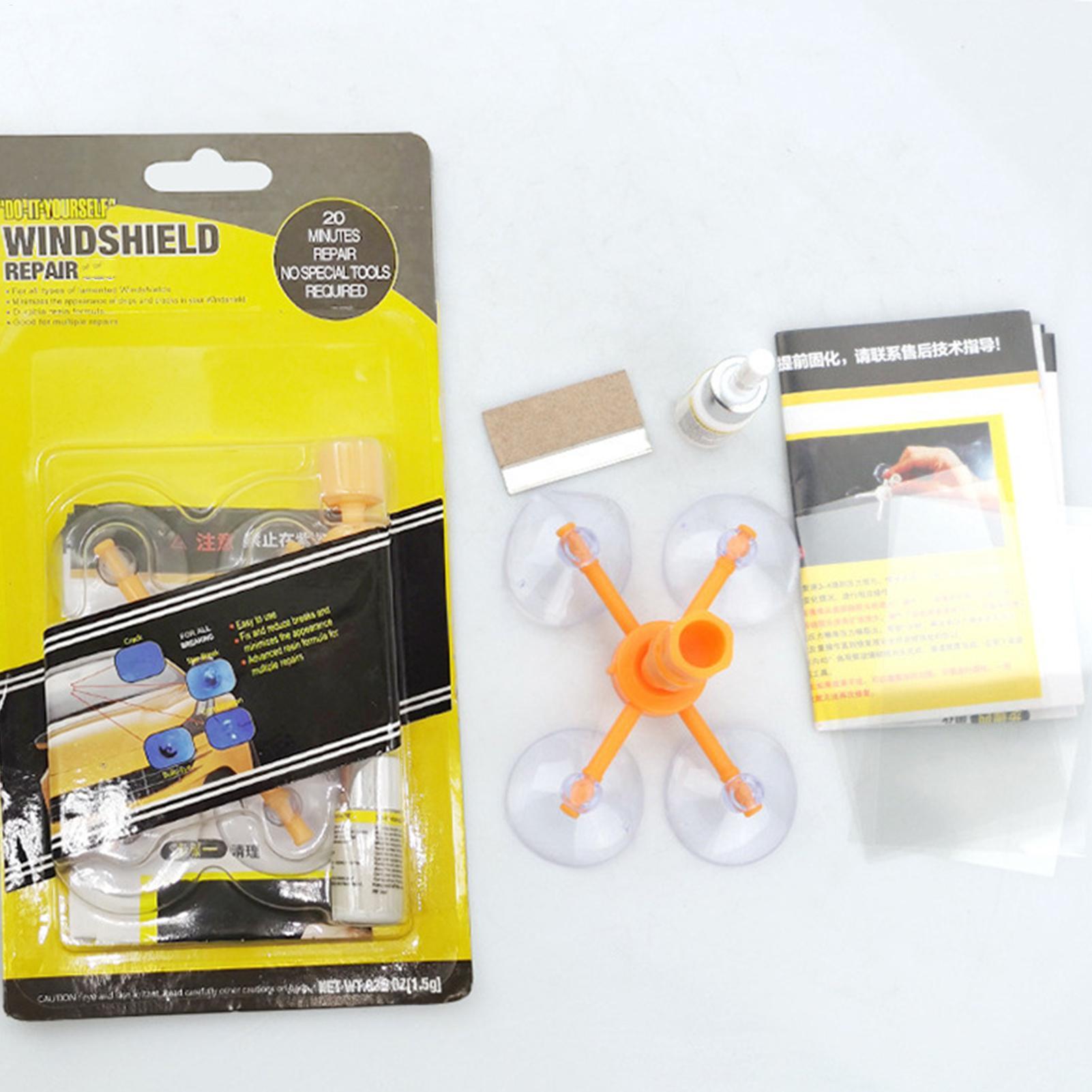 フロントガラス修理キット 車のガラスひび割れ補修ツール UV - Glass Break Detector のレビューと価格
