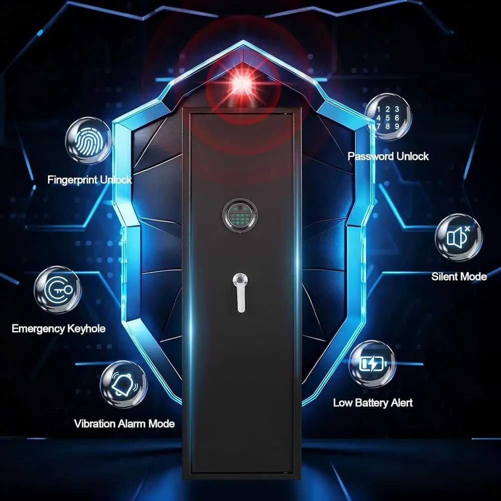 生体認証指紋セーフティボックス - 8～10丁の銃とピストル - Home Security Safe のレビューと価格