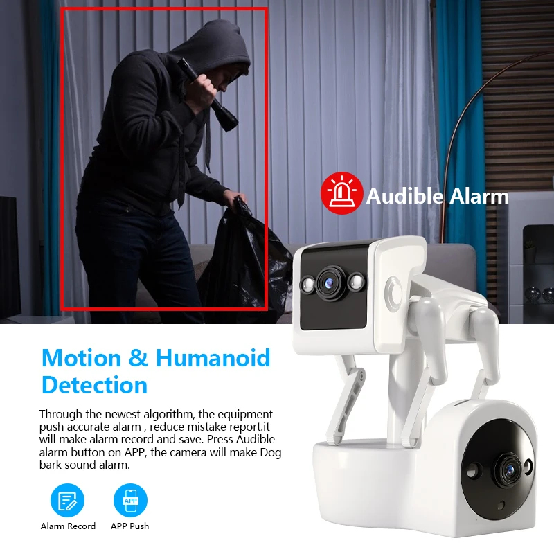 1080P 5Gデュアルレンズロボット犬カメラ 4MP Yo - Home Security Robot Dog のレビューと価格