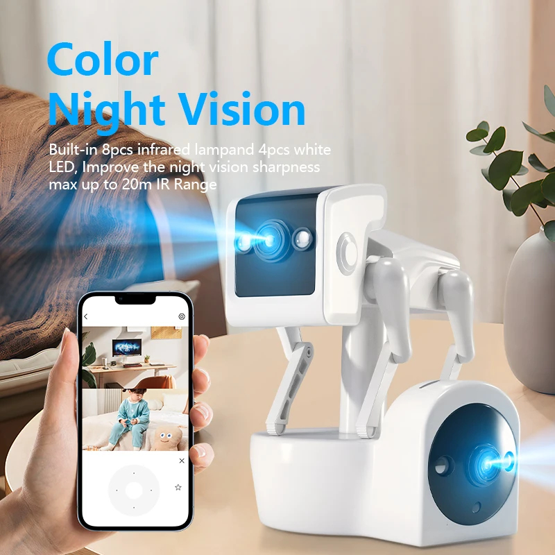 1080P 5Gデュアルレンズロボット犬カメラ 4MP Yo - Home Security Robot Dog のレビューと価格