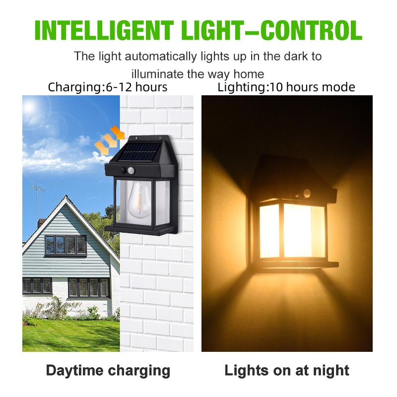 屋外ソーラーウォールランプ IP65 防水モーションセンサー - Home Security Yard Sign のレビューと価格